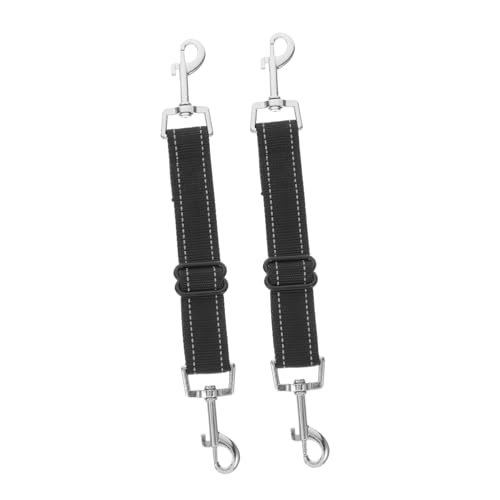 ifundom 2pcs Reflective Double Ended Harness Clip Hook Connector for Pet Easy to Use Nylon Webbing Enhanced Nighttime Safety for Dogs for Walks and