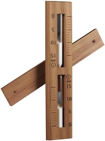 Foxyoo Sauna Sand Timer - 15 Minute Timer Sauna Accessories, Handmade of Canadian Red Cedar