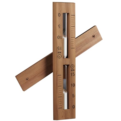 Foxyoo Sauna Sand Timer - 15 Minute Timer Sauna Accessories, Handmade of Canadian Red Cedar