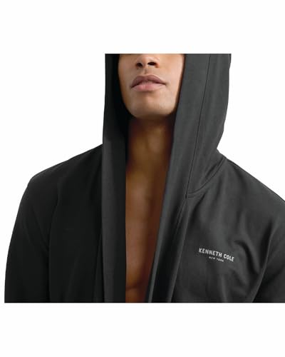 Kenneth Cole Mens Bathrobe - Hooded Cotton Bathrobe with Long Sleeves & Belted Waist - Soft Spa Robe for Men (Sizes: M-XL)4