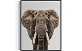 Elephant Poster Art Print - Animal Painting Wildlife Artwork Wall Art for Bedroom Bathroom Living Room Decor 117 (Elephant, 14'L x 11'W, Black Frame)