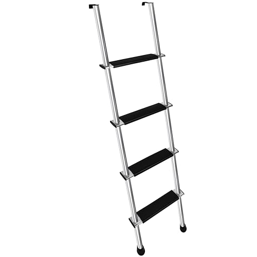 OUTPRIZE 52' RV Bunk Ladder, 4 Step Integrated Aluminum Camper Bunk Bed Ladder with Anti-Slip Rubber Foot Pads, Sliver