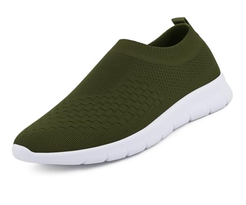 Image of Kraasa Tread Walking Shoes for Men | Knitted Slip-On Sneakers