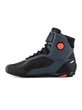 Alpinestars Faster-4 Motorcycle Shoes, Lightweight & Breathable, Seamless Knitted Construction & Advanced Protection, 10.5, Black/Gray/Red Fluo