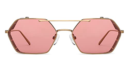 Image of John Jacobs | Full Rim Hexagonal Stylish & Premium Polarized Sunglasses | Surrealist | 100% UV Protected | Men & Women | Wide | JJ S13994