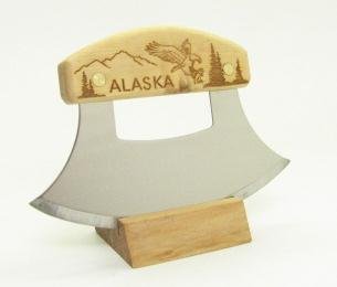 Inupiat Birke Alaska Besteck Ulu Messer Adler Flight Berge Cover