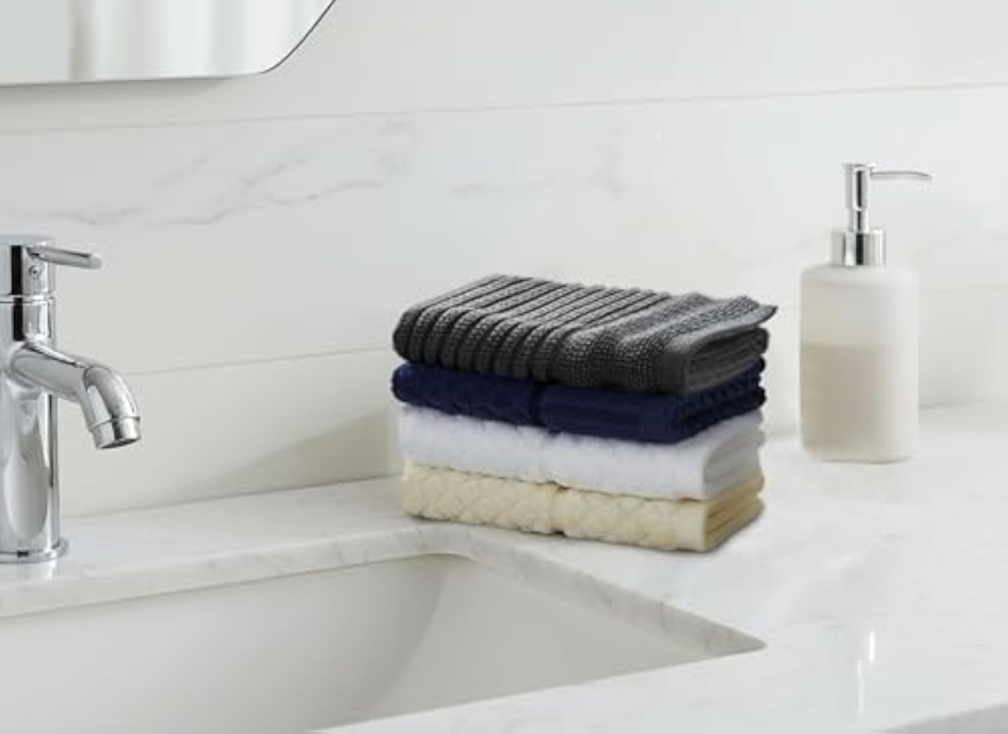24 Pack Multicolor Assorted Face Towels