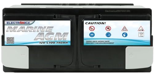 High Performance 140Ah Marine Edition AGM Battery - 140Ah 12V Car Battery Solar Battery Camping Battery Perfect for Solar Panels