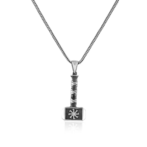 Collier Viking Knob en argent sterling pour homme au style gothique et motard unique