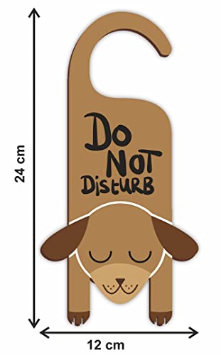 Image of CVANU Do Not Disturb Dog Shaped Wooden Door Sign Hanger Size(24cm x 12cm) cv63
