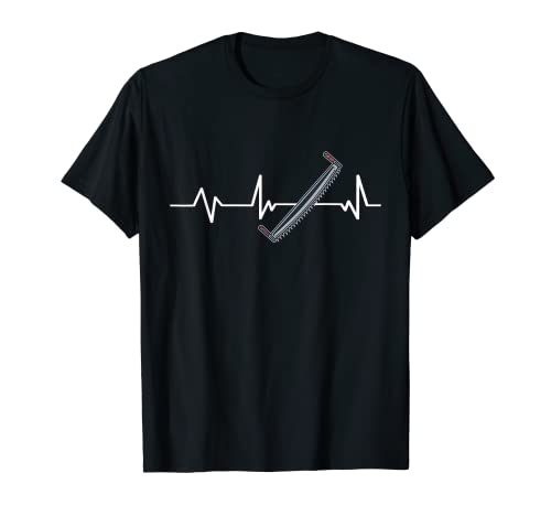 Two Man Tree Saw Lumberjack Heartbeat Gift Lumberjack T-Shirt