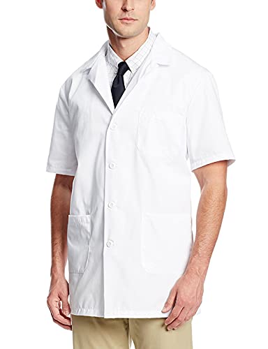bsf uniforms Men's White Polycotton Half Sleeves Small Size Lab Coat for Chemistry Lab Students: Ideal for Doctors, Surgeons, Nurses, Hospital Staff Etc-picture-18