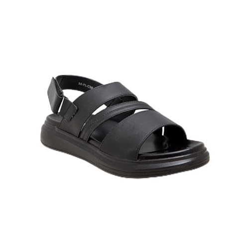NDURE Mens Treaded Sandals - Mens Comfortable Soft Lightweight Slip-On Outdoor Slippers Durable Rubber Sole UAE 44 EU