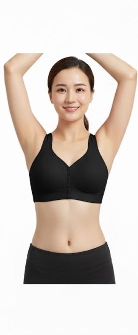 Maternity Nursing Bra, Front Open with Button Closure, Wirefree Padded, Seamless Inner, Pack of 3 (in, Cup Band, 30, Regular, 3) Black, Red-image-44
