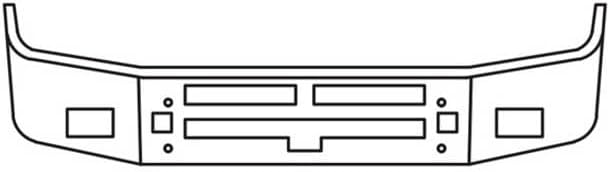 Replacement For KENWORTH T600B YEAR 2001 16 IN CHROME WRAP AROUND BUMPER 10 GAUGE WTOW VENT AND FOG HOLES by Technical Precision