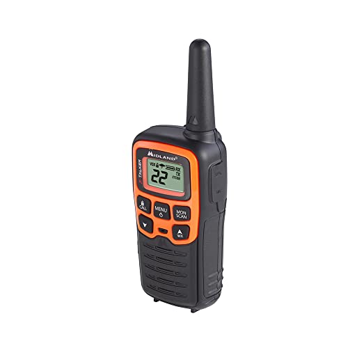 Midland- T51VP3 X-TALKER Spotting and Recovery Walkie-Talkie Long Range - FRS Two Way Radio for kids Caravanning with NOAA Weather Scan + Alert, 38 Privacy Codes - Black/Orange - 2 Pack - Image 5