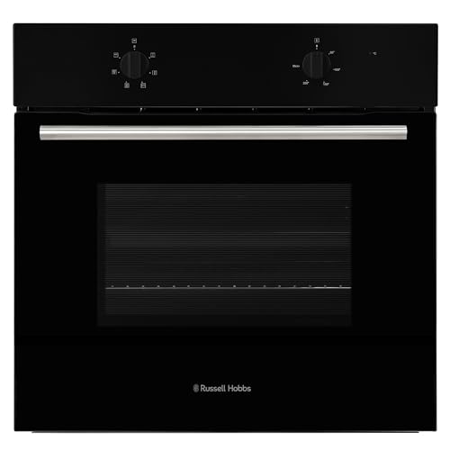 Russell Hobbs 70L, 60cm Wide, Single Electric Built-in Fan Oven and Grill in Black, 6 Oven Functions, RHFEO7004B