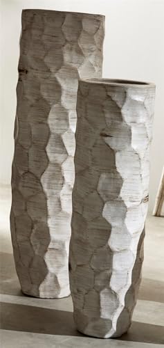 VASIJA TERRACOTA DAMYA BLANCO ENV. 100 CMS. S/2 30dx100cm cms