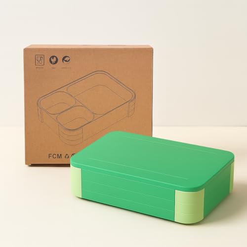 Image of daiDokoro 3 Compartment Bento Lunch Box with Removable Containers | Compact Leak-Proof, Microwave & Dishwasher Safe Tiffin for Office Use, School & Travel (Mint Green, 1040 ML)