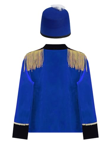 Boys Circus Drummer Trumpet Tassels Jacket Coat with Hat Ringmaster Outfit for Performance4