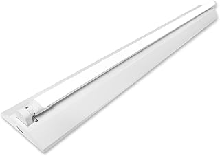 逆富士蛍光灯器具 40W型 1灯式 ベースライト 寿命長い 均一な光 内蔵電源型 高輝度 高耐久 高反射 器具一体型 両側給電 効率的 点灯遅延なし 省エネタイプ 天井直付け 照明 取り付け簡単 商業用 店舗用 商業施設 事務所 オフィス 学校 キッチン 工場 病院 (器具+LED蛍光灯「昼白色」)