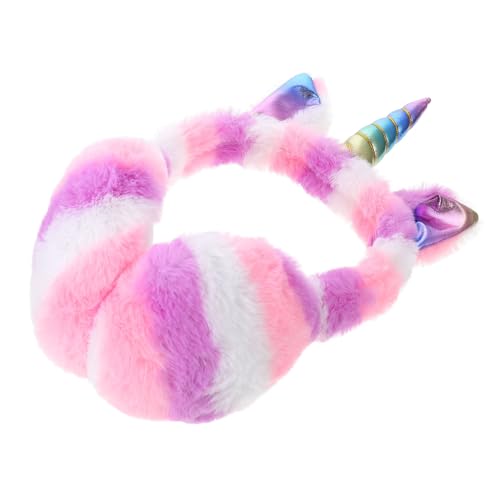 CONGARTENO Cache-oreilles Hiver Peluche Motif Licorne Adorable Pour Extérieur Confortable Et Pliable Protège Des Gelures