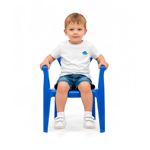 CABLEPELADO Silla Infantil de Plástico para Jardín, Terraza, Patio y Camping - Apta para Niños, Altura Total 49.5 cm, Azul