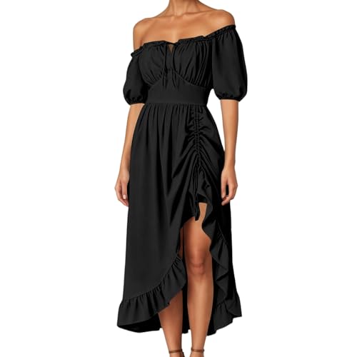 Robe de soirée médiévale à épaules dénudées pour un bal
