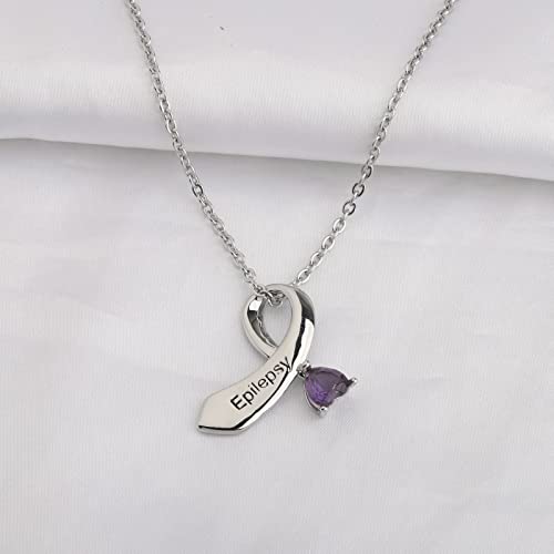 Collier ruban violet épilepsie pour briser l'isolement - 4