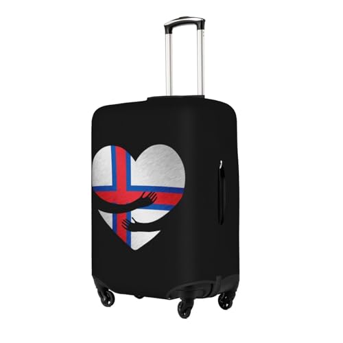 Travel Luggage Cover Faroe Islands Faroese Flag Heart Fashion Washable Baggage Suitcase Protector Fit For Luggage Large2