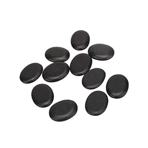 Pissente Kit de Pedras Quentes Basalto 12 Peças Pedras de Massagem Relaxantes e Quentes Potentes Capacidade de Retenção de Calor Aliviar a Tensão Muscular