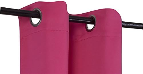 New 100% Blackout Grommet Panel Insulated Thermal Unlined Window Treatment Curtain Drape 35" Wide x 84" Long (2, K68 HOT Pink)