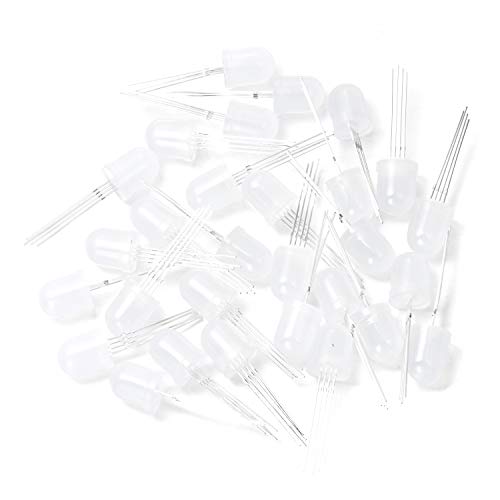 Chanzon 50 Pcs 10Mm Rgb Multicolor Diffused Led Diode Lights Common Cathode(Frosted Round 3 Color) 4 Pin Bright Lighting Bulb Lamps Electronics Components Indicator Light Emitting Diodes #TOP6