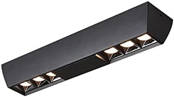 LED Surface Mounted Spotlights Black Linear Ceiling Down Light Fixture, 3000K Warm White Aluminum Strip Ceiling Spotlight Accent Lamps for Corridor Gallery Living Room