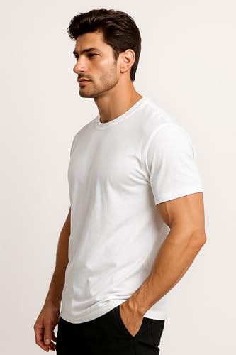 Image of JUARI BE A GENTLEMAN Men's Polycotton Printed T-Shirt | Stylish Round Neck Half Sleeve Casual Tee for Men | Comfortable & Breathable T-Shirt for Office, Travel, Gym & Outdoor Use Pack of 2