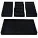 BELLE VOUS Plateau Bijoux Empilable en Velours Noir (Lot de 4) - 35,3 x 24,2 cm - Rangement Bijoux Tiroir - Sections Amovibles pour Colliers, Bagues, Bracelets et Boucles d’Oreilles