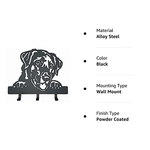 Key Holder For Wall Mount With 3 Hooks (Labrador), Black, 8 X 6.5 X 1 #TOP6