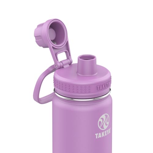 Image of Takeya Actives Insulated Stainless Steel Water Bottle with Spout Lid, 18 oz, Lilac