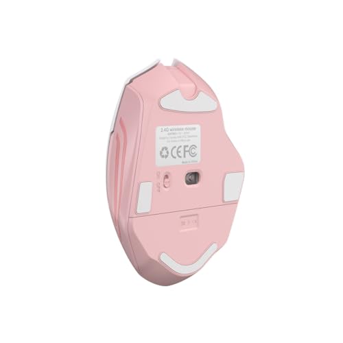 Image of Portronics Vader Pro Wireless Gaming Mouse with 2.4 GHz Receiver, 6 Buttons, Thumb Support, High-Precision Tracking, Ergonomic Comfort, Adjustable Optical DPI for Laptop, PC, Mac(Cherry Pink)