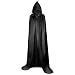 Abito Lungo Nero Con Cappuccio Per Adulto - Costume Halloween Da Strega, Mietitore, Vampiro (Taglie S-3XL)