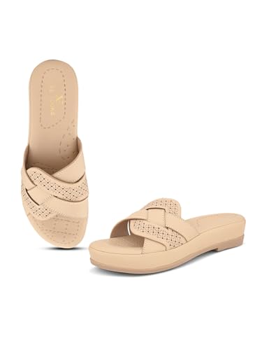 Image of XE Looks Sleek Slip-On Sandals Trendy & Stylish Cross-Strap Perforated Comfort