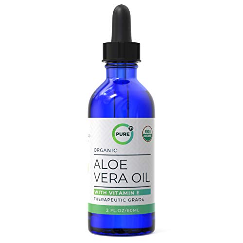 Pure 31 Organic Aloe Vera Oil Infused in Organic Soybean Carrier, 2 fl oz, Perfect For Anti-Hair Loss Treatment, Hydrating & Soothing facial skin