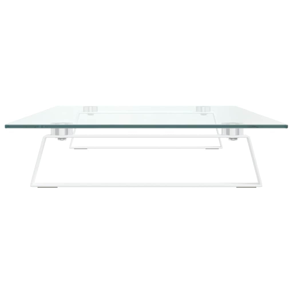 Generico Supporto per Monitor Bianco 80x35x8cm Vetro Temperato e Metallo,Dispositivi elettronici,Accessori per dispositivi elettronici,Accessori per Computer,Rialzi e Supporti per computer-374221