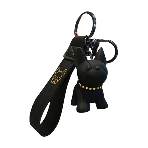 Esshogo Portachiavi con ciondolo a forma di cane, adorabile portachiavi da bulldog, piccolo pitbull francese per donne, uomini, borsa, zaino, chiave auto, decorazione per borsetta