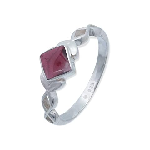 Ring 925 Silber Granat roter Stein Edelstein echt Silber Damen Sterling Silber Geschenk ) Cover