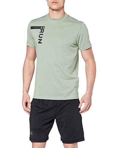 Under Armour Ua Run Tall Graphic Ss Maglietta A Maniche Corte, Uomo, Grove Green/Artillery Green/Reflective, MD