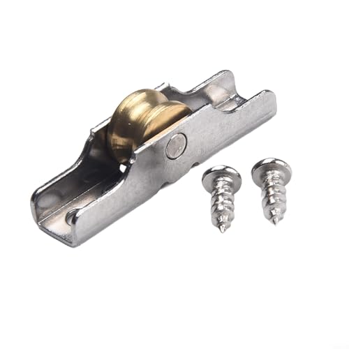 Aprilsunnyzone Polea de rueda de cobre resistente a la corrosión para muebles y cajones de ducha, 4 tamaños (ranura única de 10 mm)