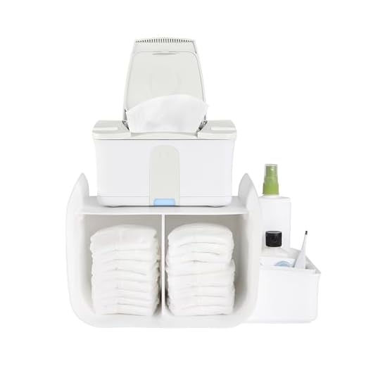 Ubbi Tabletop Diaper Caddy, Diaper Storage, Caddy Organizer, White