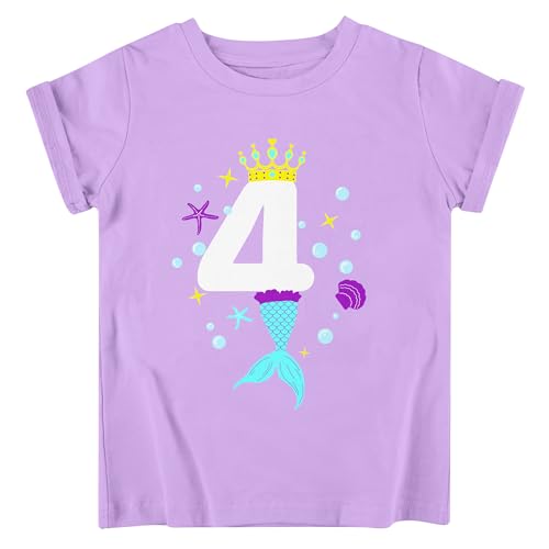 Image of Lovekider Girls Birthday T Shirts Cotton Short Sleeve T-Shirts Tee Party Clothing 3-6 Years
