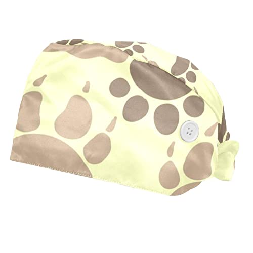 Chapeaux de travail motif patte de chat et chien - Lot de 2 couvre-chefs unisexes